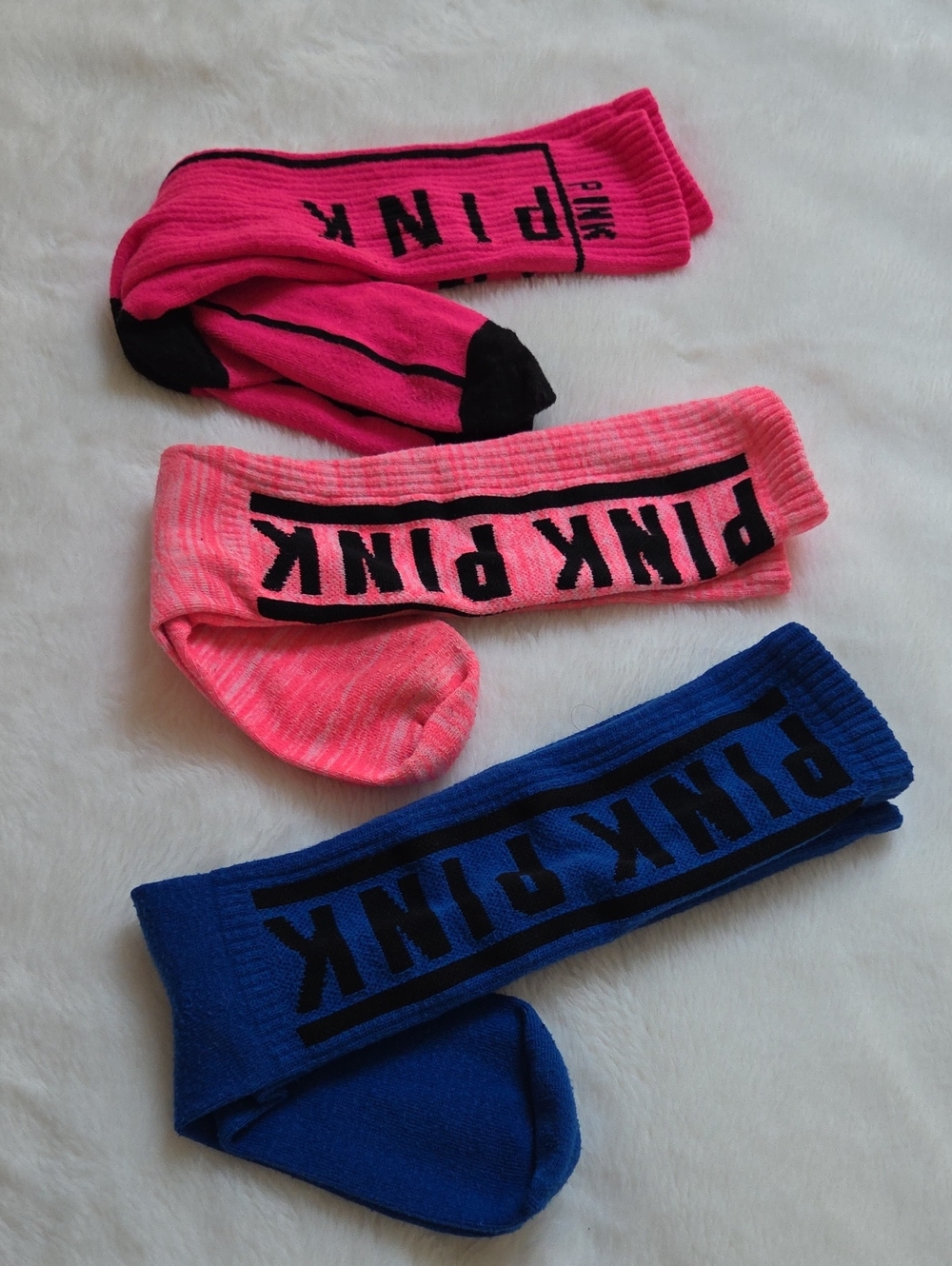 3 Pair Pink Victoria's Secret  Socks